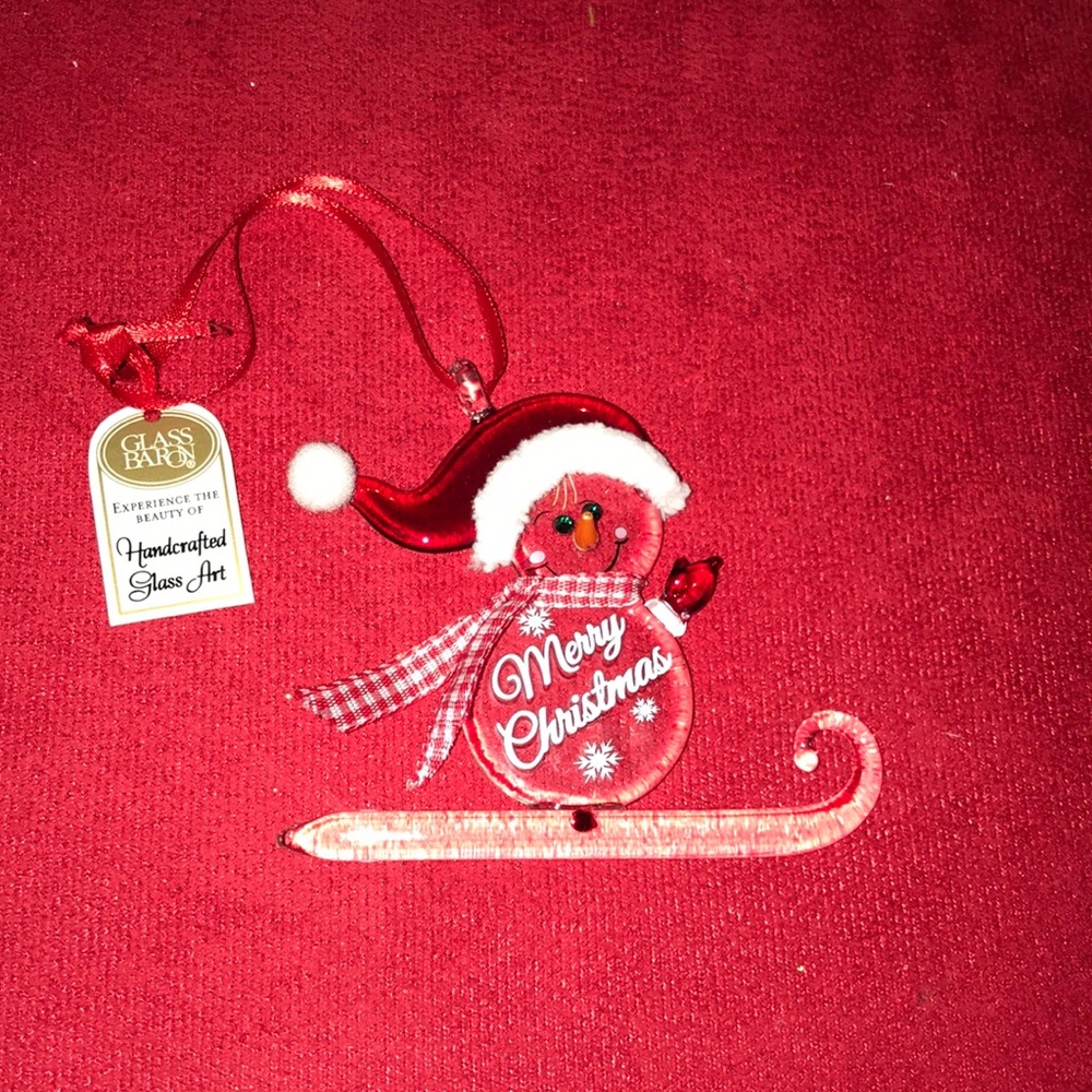 Glass Baron Swarovski Crystal Snowman Ornament!